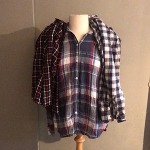 Hollister American eagle chaps ladies flannel shirt group of three size small S